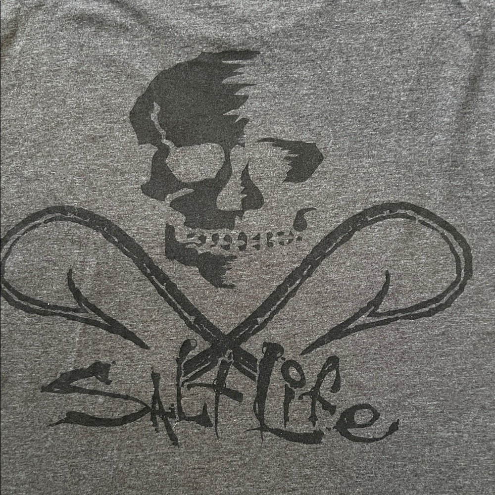 Salt Life Men’s Charcoal Gray Long Sleeve Shirt, Small